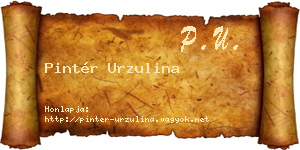 Pintér Urzulina névjegykártya